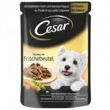 Šlapias ėdalas CESAR šunims maišeliuose su vištiena ir daržovėmis, 100 g