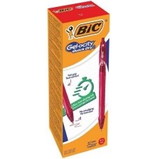 Bic Gelinis rašiklis Gel-Ocity Quick Dry, raudonas, pakuotėje 12 vnt. 494671