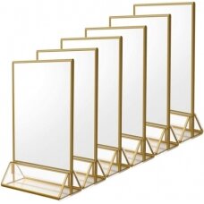 Ecost prekė po grąžinimo, Auksinis A5 paveikslėlių rėmelis, 6 vnt., auksinis, skaidrus, akrilinis st