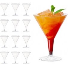 Ecost prekė po grąžinimo, BOBOO 48 vienkartinės plastikinės stiklinės Martini, 210 ml - patvarūs dau