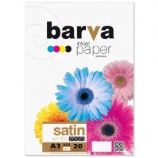 Fotopopierius baltas satinas BARVA 255 g/m2, A3, 20 lapų