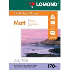 Fotopopierius Lomond Photo Inkjet Paper Matinis 170 g/m2 A4, 100 lapų, dvipusis