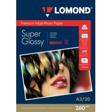 Fotopopierius Lomond Premium Photo Paper Super Blizgus 260 g/m2 A3, 20 lapų, Bright