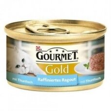 Konservuotas kačių ėdalas GOURMET Gold, su tunu, 85 g