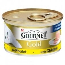 Konservuotas kačių ėdalas GOURMET GOLD, su vištiena, 85 g