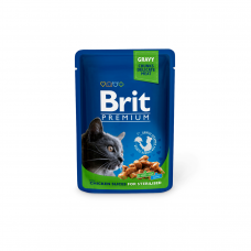 Konservuotas maistas katėms Brit Premium Chicken Slices Sterilised 100g