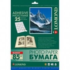 Lipnus popierius lipdukams Lomond Self Adhesive Inkjet Photo Paper Blizgus A4, 25 lapai (30x40mm)