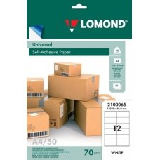 Lipnus popierius lipdukams Lomond Self-Adhesive Universal Labels, 12/105x48, A4, 50 lapų, Balta