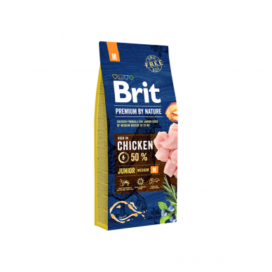 Sausas maistas šunims Brit Premium By Nature Junior M 15kg