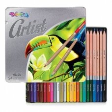 Spalvoti pieštukai Colorino Artist metalinėj dėžutėj 24 spalvų Colorino Artist