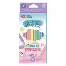 Spalvoti pieštukai Colorino Pastel 10 pastelinių spalvų