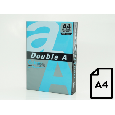 Spalvotas popierius Double A, 80g, A4, 500 lapų, Deep Blue