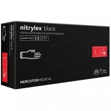 Vienkartinės nitrilinės pirštinės Mercator nitrylex black L 100 vnt.